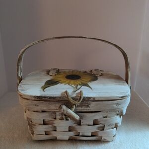 Longaberger Cream and Brown Sunflower Basket